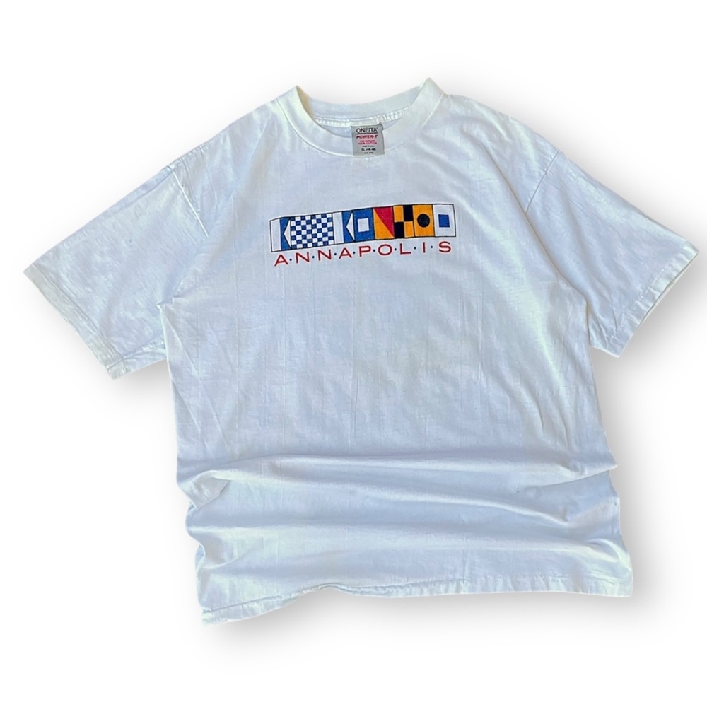 Vintage Annapolis White Graphic Tee
